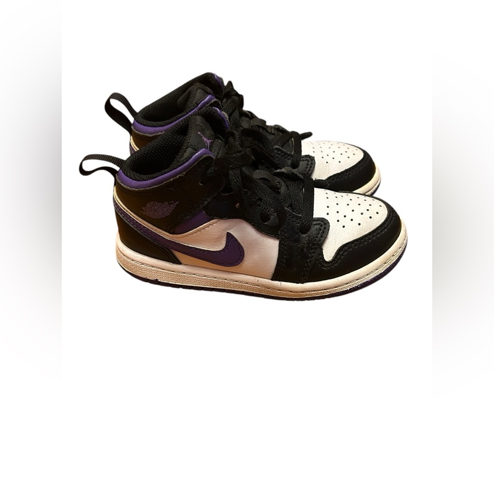 JORDAN Air Jordan 1 Mid sneakers Size 9 Toddler Purple/Black - Picture 7 of 9